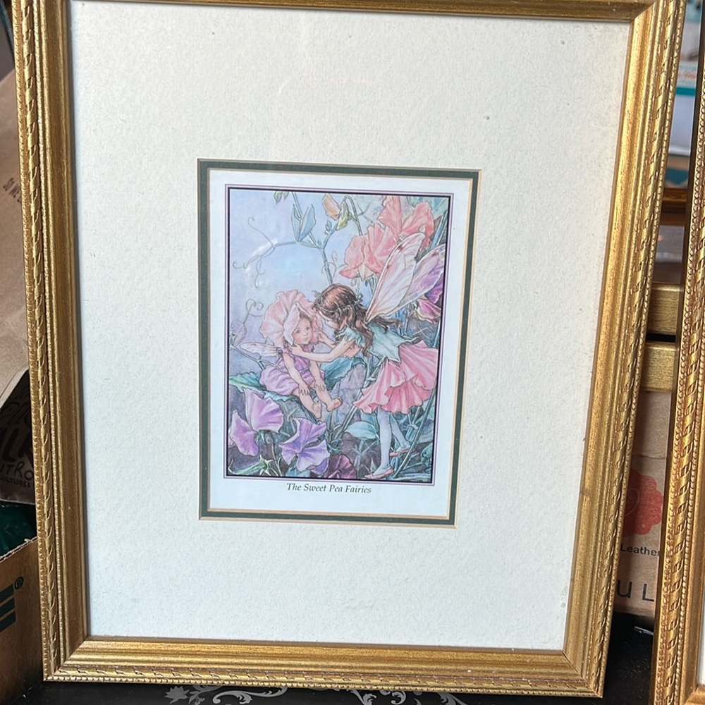 🧚 Two 9x11 Fairy framed and matted wall art. Sold as a pair.